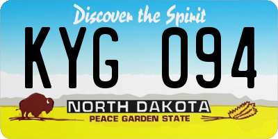 ND license plate KYG094