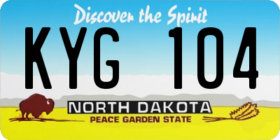 ND license plate KYG104