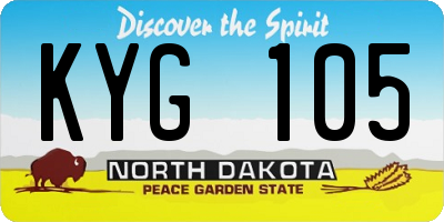 ND license plate KYG105