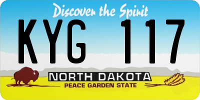 ND license plate KYG117