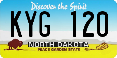 ND license plate KYG120