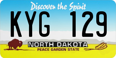 ND license plate KYG129
