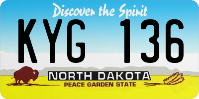 ND license plate KYG136