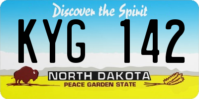 ND license plate KYG142