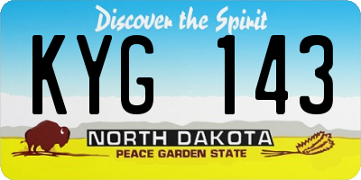 ND license plate KYG143