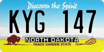 ND license plate KYG147