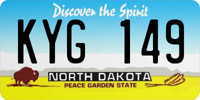 ND license plate KYG149