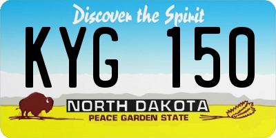 ND license plate KYG150