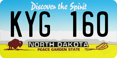 ND license plate KYG160