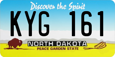 ND license plate KYG161