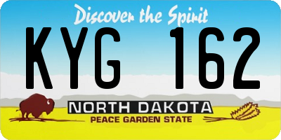 ND license plate KYG162