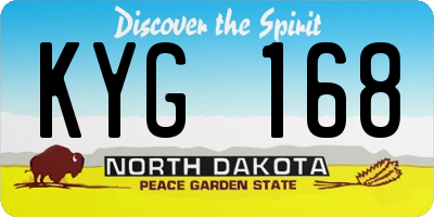 ND license plate KYG168