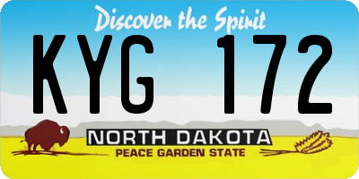 ND license plate KYG172