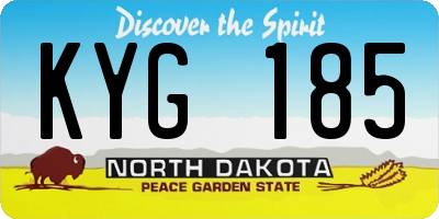 ND license plate KYG185