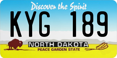 ND license plate KYG189