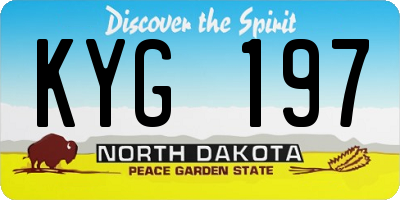 ND license plate KYG197