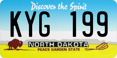 ND license plate KYG199