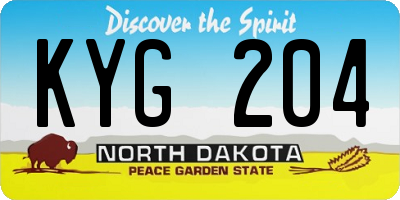 ND license plate KYG204