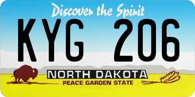 ND license plate KYG206