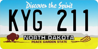 ND license plate KYG211