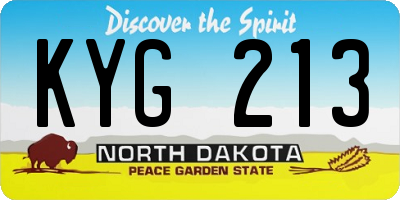 ND license plate KYG213