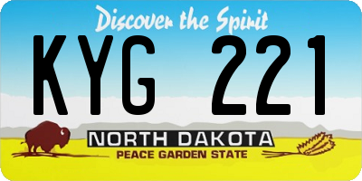 ND license plate KYG221