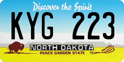 ND license plate KYG223