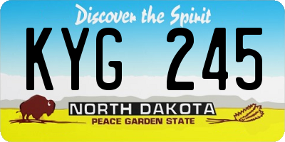 ND license plate KYG245