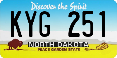 ND license plate KYG251