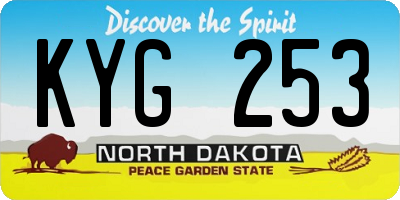 ND license plate KYG253