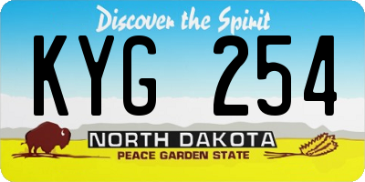 ND license plate KYG254