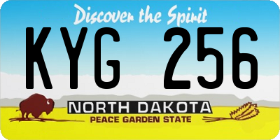 ND license plate KYG256