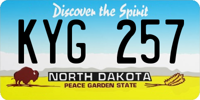 ND license plate KYG257