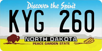 ND license plate KYG260