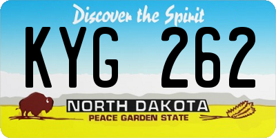 ND license plate KYG262