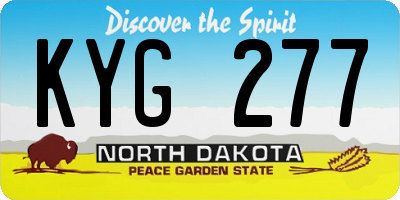 ND license plate KYG277