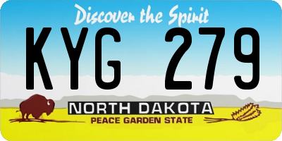 ND license plate KYG279