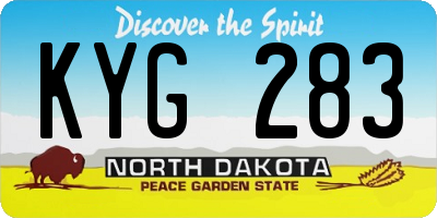 ND license plate KYG283