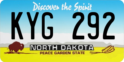 ND license plate KYG292