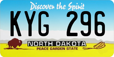 ND license plate KYG296