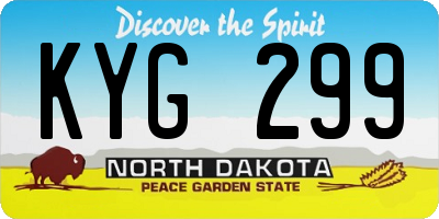 ND license plate KYG299
