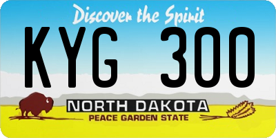 ND license plate KYG300