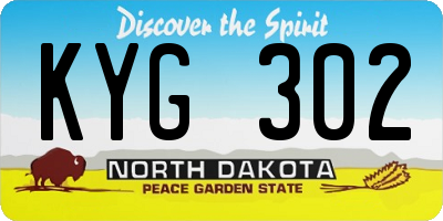 ND license plate KYG302