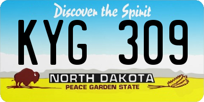 ND license plate KYG309
