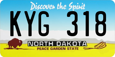 ND license plate KYG318