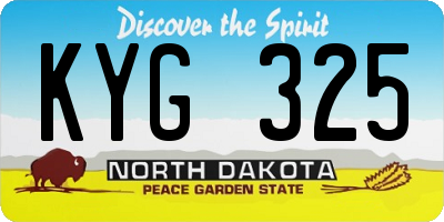 ND license plate KYG325