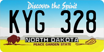 ND license plate KYG328