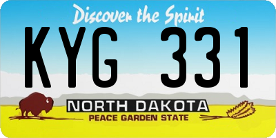 ND license plate KYG331