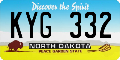 ND license plate KYG332