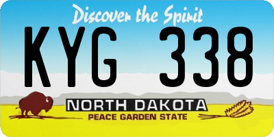 ND license plate KYG338
